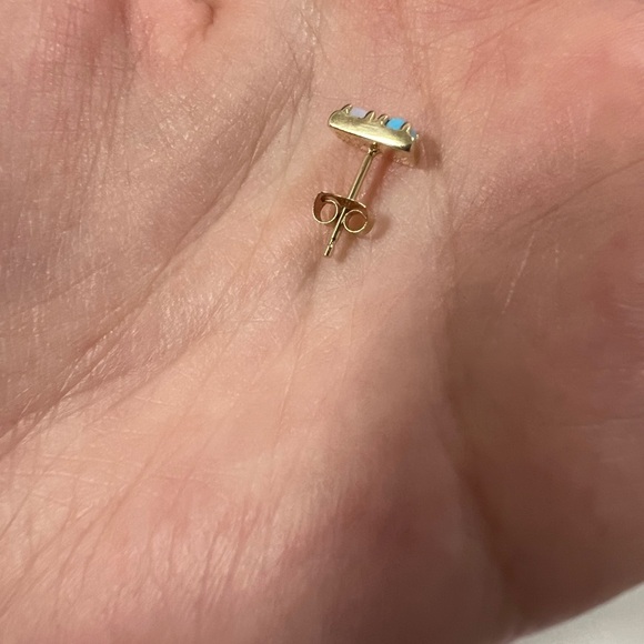 NEW Lulu Frost Earring 14k Earring real gold earring CODE Turquoise Opal Stud - Picture 3 of 11